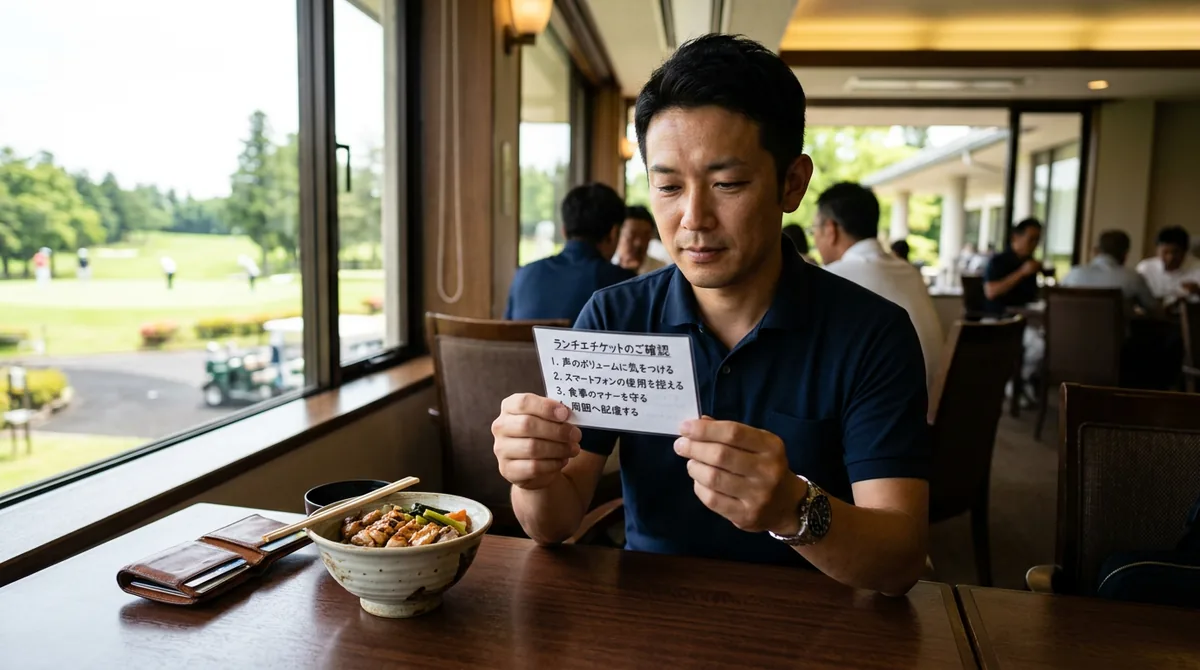 接待ゴルフのハーフ休憩 昼食で差がつく注文・支払い・会話の作法